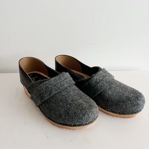 Cape Clogs Felted Wool and Leather Clogs - Size 10/10.5